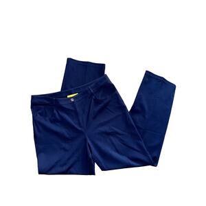 St. John Royal Blue Straight Leg Business Casual Stretch‎ Pants Women's Size 14